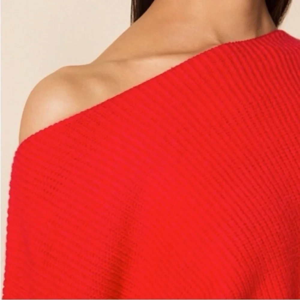Superdown Geraldine Ribbed Cropped Sweater‎ in Red Size Extra Small